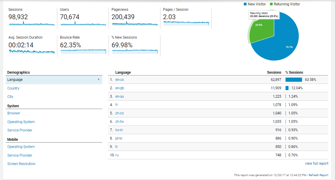 Visitor Analysis Report
